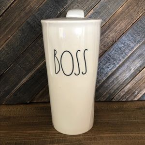 Rae Dunn Boss Ceramic Coffee Tumbler Mug